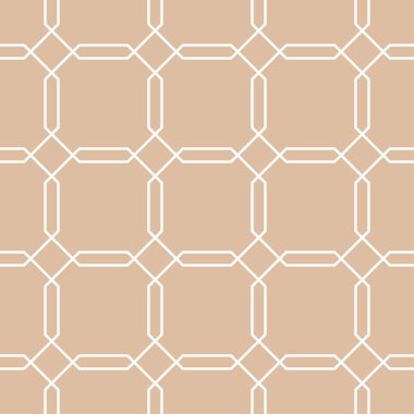 Bej ve beyaz geometrik süsleme. Web, Tekstil ve duvar kağıtları için seamless modeli