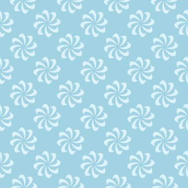 Mavi zemin üzerine beyaz çiçek tasarım. Tekstil ve duvar kağıtları için sorunsuz süsleme
