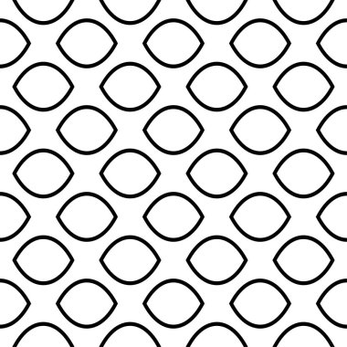 Beyaz arka planda siyah geometrik süsleme. Web, Tekstil ve duvar kağıtları için seamless modeli