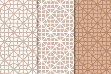 Web, Tekstil ve duvar kağıtları için dikişsiz desen kahverengi ve beyaz geometrik dizi