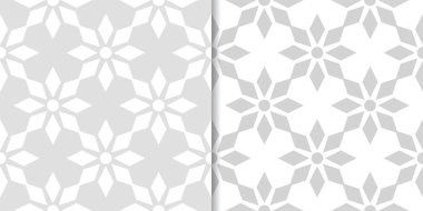 Işık gri çiçek arka planlar. Tekstil ve duvar kağıtları için dikişsiz desen seti