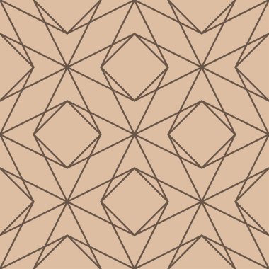 Bej ve kahverengi geometrik yazdırın. Web, Tekstil ve duvar kağıtları için seamless modeli