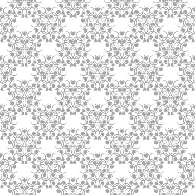 Beyaz arka plan üzerine açık gri çiçek tasarım. Tekstil ve duvar kağıtları için seamless modeli