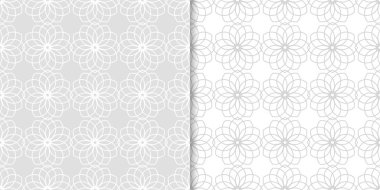 Açık gri geometrik yazdırır. Web, Tekstil ve duvar kağıtları için dikişsiz desen seti