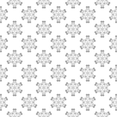 Beyaz arka plan üzerine açık gri çiçek süsleme. Tekstil ve duvar kağıtları için seamless modeli