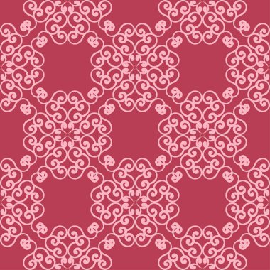 Kırmızı çiçek süsleme. Tekstil ve duvar kağıtları için seamless modeli