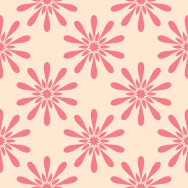 Bej renkli arka plan üzerinde kırmızı çiçek tasarım. Tekstil ve duvar kağıtları için seamless modeli