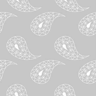 Gri ve beyaz çiçek süsleme. Tekstil ve duvar kağıtları için seamless modeli