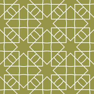 Zeytin yeşili geometrik süsleme. Web, Tekstil ve duvar kağıtları için seamless modeli