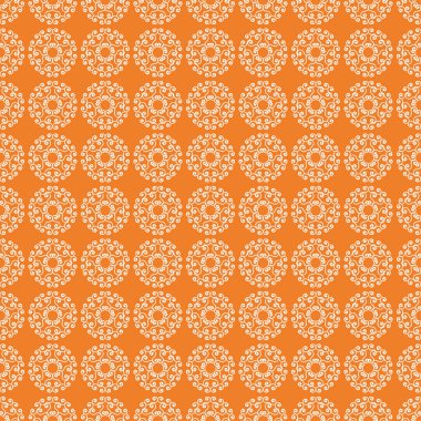 Beyaz çiçek süsleme portakal. Tekstil ve duvar kağıtları için seamless modeli