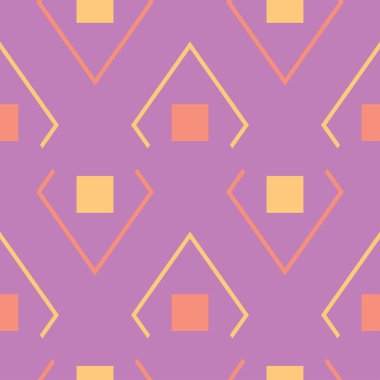 Geometrik menekşe seamless modeli. Parlak renkli arka plan duvar kağıtları, Tekstil ve kumaş için pembe ve sarı öğeler