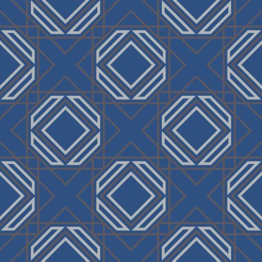 Geometrik seamless modeli. Koyu mavi arka plan duvar kağıtları, Tekstil ve kumaş için