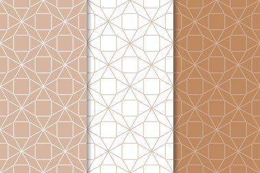 Kahverengi ve beyaz geometrik Dikişsiz desen web, Tekstil ve duvar kağıtları için