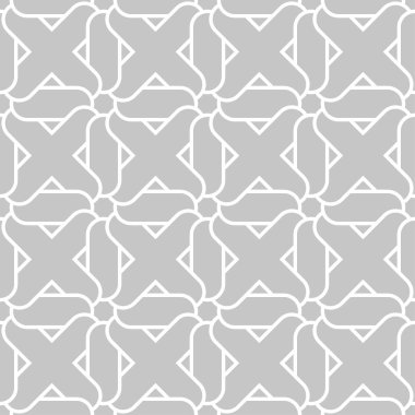 Gri ve beyaz geometrik süsleme. Web, Tekstil ve duvar kağıtları için seamless modeli
