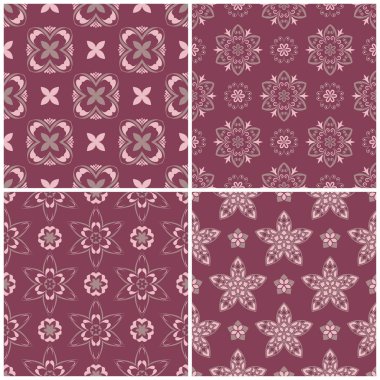 Menekşe sorunsuz arka plan duvar kağıtları, Tekstil ve kumaş çiçek desenleri ile ayarla