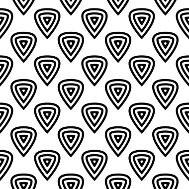 Beyaz arka planda siyah geometrik seamless modeli. Süsleme için web, Tekstil ve duvar kağıtları