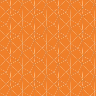 Poligonal turuncu geometrik süsleme. Web, Tekstil ve duvar kağıtları için seamless modeli