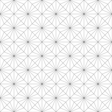 Beyaz arka planda siyah geometrik süsleme. Web, Tekstil ve duvar kağıtları için seamless modeli