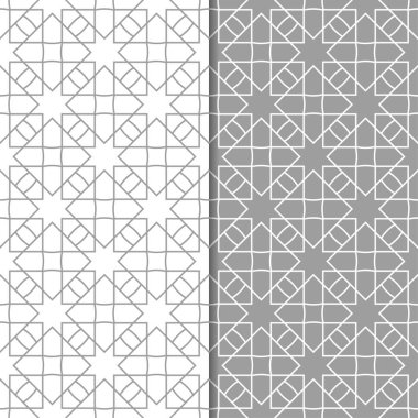 Web, Tekstil ve duvar kağıtları için dikişsiz desen gri ve beyaz geometrik dizi