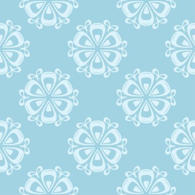 Çiçek renkli seamless modeli. Mavi ve beyaz arka plan duvar kağıtları için çiçeğe elemanları ile.