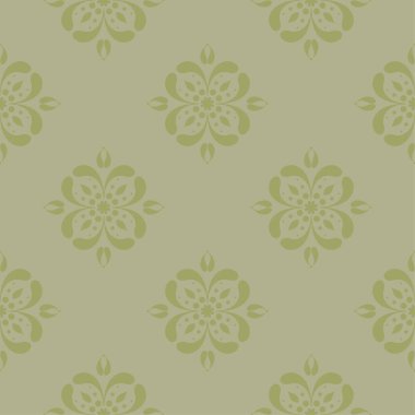 Zeytin yeşili çiçek süs tasarım. Tekstil ve duvar kağıtları için seamless modeli
