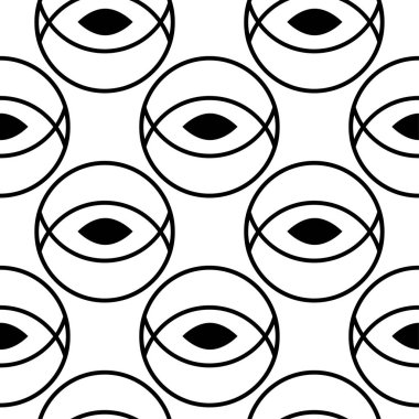 Geometrik süsleme. Beyaz ve siyah seamless modeli web, Tekstil ve duvar kağıtları için