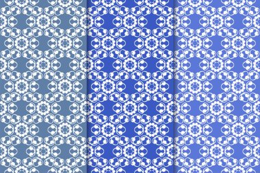 Çiçek süsler kümesi. Mavi dikey Dikişsiz desen. Duvar kağıdı arka plan