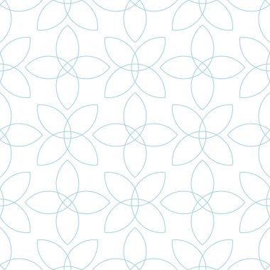 Beyaz ve mavi geometrik süsleme. Web, Tekstil ve duvar kağıtları için seamless modeli