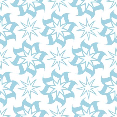 Beyaz zemin üzerine mavi çiçek seamless modeli. Tekstil ve duvar kağıtları için sorunsuz tasarım