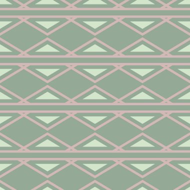 Geometrik seamless modeli. Zeytin yeşili arka plan duvar kağıtları, Tekstil ve kumaş için soluk pembe elemanları ile