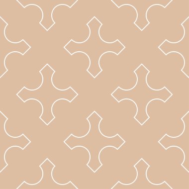 Bej ve beyaz geometrik süsleme. Web, Tekstil ve duvar kağıtları için seamless modeli