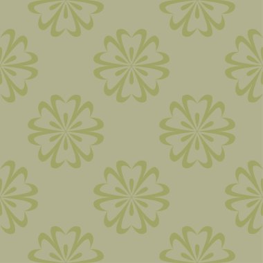 Zeytin yeşili çiçek süsleme. Tekstil ve duvar kağıtları için seamless modeli