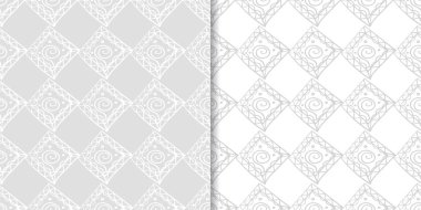 Işık gri geometrik süsler. Web, Tekstil ve duvar kağıtları için dikişsiz desen seti