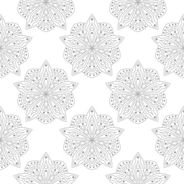 Beyaz arka plan üzerine açık gri çiçek tasarım. Tekstil ve duvar kağıtları için seamless modeli