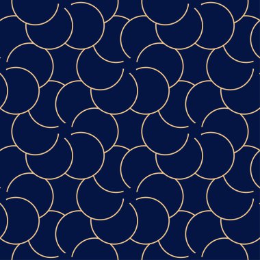 Altın mavi geometrik süsleme. Web, Tekstil ve duvar kağıtları için seamless modeli