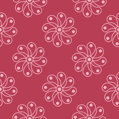 Kiraz pembe çiçek süsleme. Tekstil ve duvar kağıtları için seamless modeli