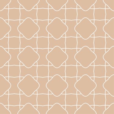 Bej ve beyaz geometrik süsleme. Web, Tekstil ve duvar kağıtları için seamless modeli