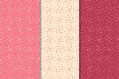 Web, Tekstil ve duvar kağıtları için dikey Dikişsiz desen kiraz kırmızı geometrik dizi