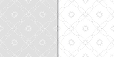 Işık gri geometrik süsler. Web, Tekstil ve duvar kağıtları için dikişsiz desen seti