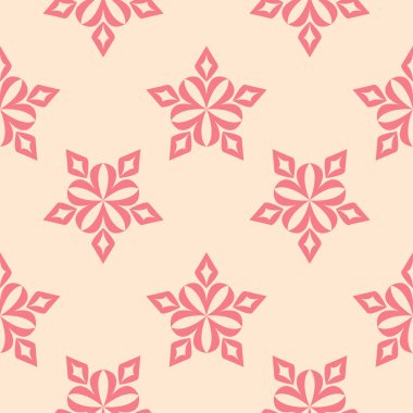 Kırmızı ve bej çiçekli süs. Tekstil ve duvar kağıtları için seamless modeli