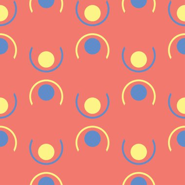 Turuncu seamless modeli. Parlak geometrik arka plan duvar kağıtları ve Tekstil için mavi ve sarı tasarımı ile