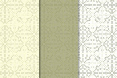 Web, Tekstil ve duvar kağıtları için dikey Dikişsiz desen zeytin yeşil ve beyaz geometrik dizi