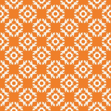 Turuncu ve beyaz çiçek süsleme. Tekstil ve duvar kağıtları için seamless modeli