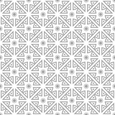 Beyaz arka planda gri geometrik seamless modeli. Süsleme için web, Tekstil ve duvar kağıtları