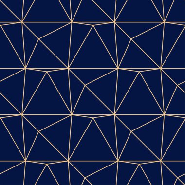 Altın mavi geometrik süsleme. Web, Tekstil ve duvar kağıtları için seamless modeli