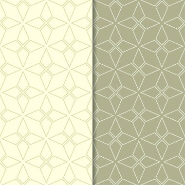 Geometrik süsler kümesi. Zeytin yeşili Dikişsiz desen web, Tekstil ve duvar kağıtları için