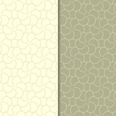 Zeytin yeşili geometrik süsler. Web, Tekstil ve duvar kağıtları için dikişsiz desen seti