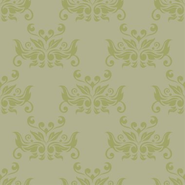 Zeytin yeşili çiçek süsleme. Tekstil ve duvar kağıtları için seamless modeli