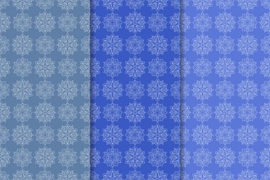 Çiçek süsler kümesi. Mavi dikey Dikişsiz desen. Duvar kağıdı arka plan