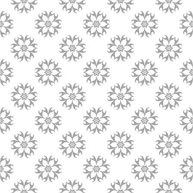 Işık gri ve beyaz çiçek süsleme. Tekstil ve duvar kağıtları için seamless modeli